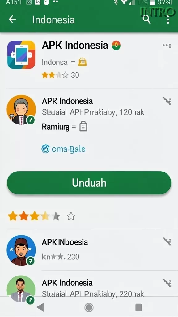 Cuplikan layar RPRPRP — menu navigasi